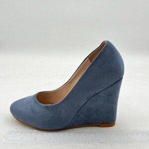 Women's Classic Wedge Pumps Basic Closed Almond Toe Thick High Heels